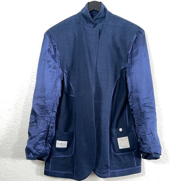 L.B.M. 1911 Tailored Limited Edition Unstructured Herringbone Blazer Men's Size - Picture 10 of 12